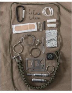 PARACORD SURVIVAL KIT LG NEGRO 2