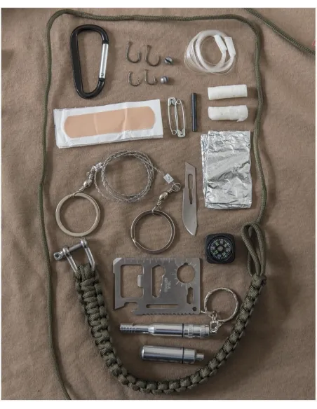 PARACORD SURVIVAL KIT LG NEGRO