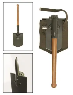 PICO/PALA PLEGABLE CON FUNDA MANGO DE MADERA 2