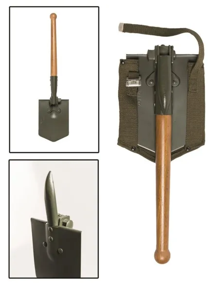 PICO/PALA PLEGABLE CON FUNDA MANGO DE MADERA
