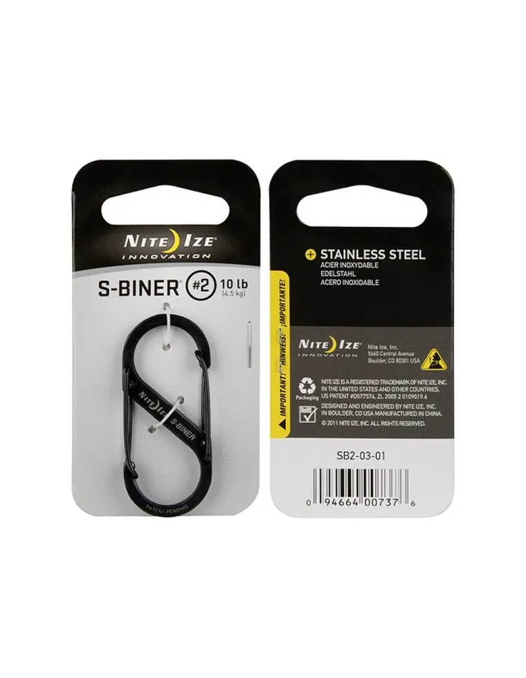 MOSQUETON METAL S-BINER 2 NEGRO 4,5kg