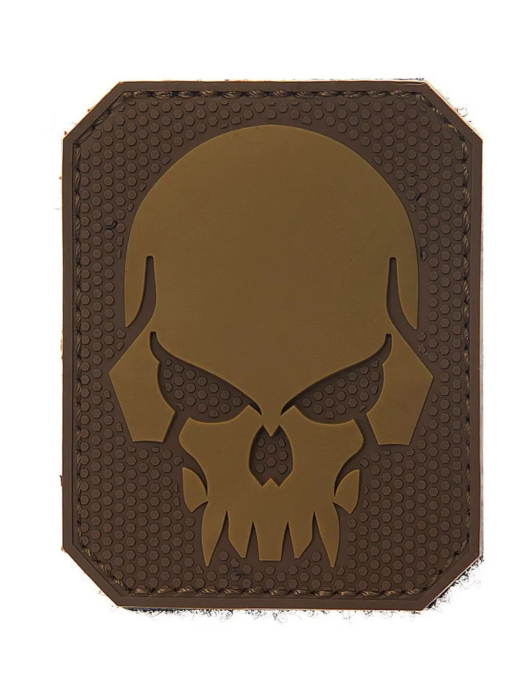 PARCHE PVC CALAVERA MARRON