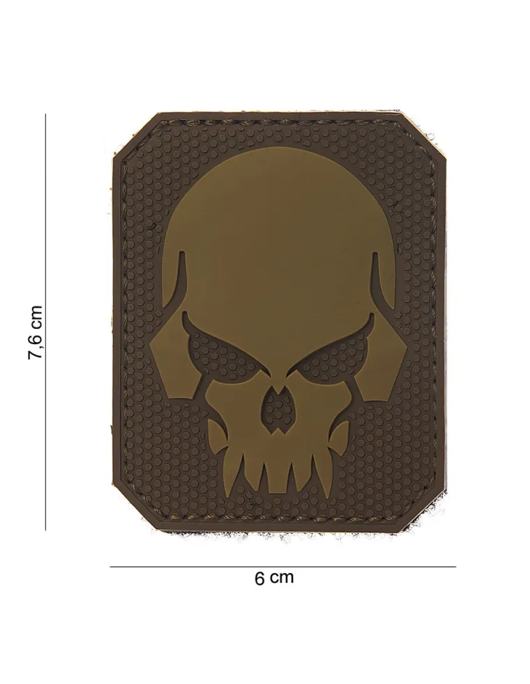 PARCHE PVC CALAVERA MARRON