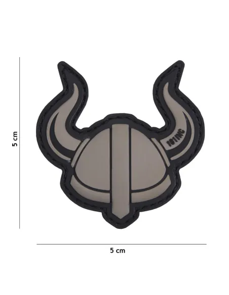 PARCHE PVC VIKING HELMET GRIS