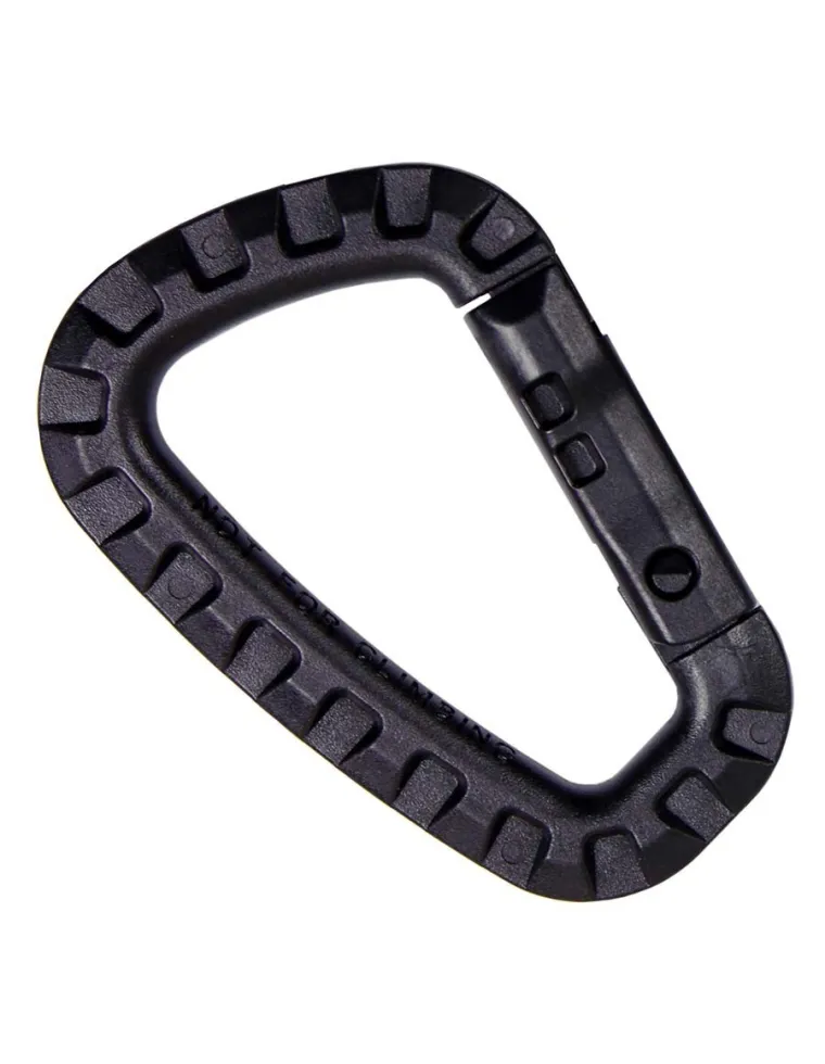 MOSQUETON PORTAEQUIPO PLASTICO NEGRO