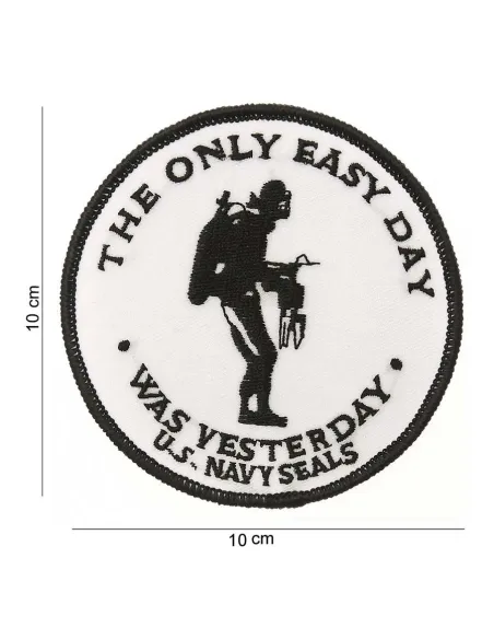 PARCHE BORDADO NAVY SEAL ONLY EASY DAY...BLANCO