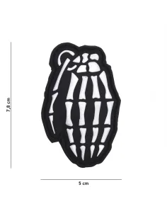 PARCHE PVC SKULL GRANADE BLANCO