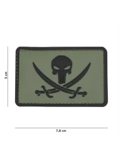 PARCHE PVC PUNISHER PIRATE VERDE