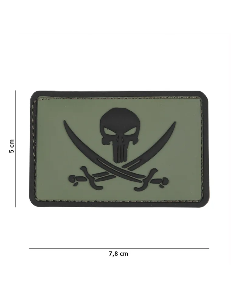 PARCHE PVC PUNISHER PIRATE VERDE