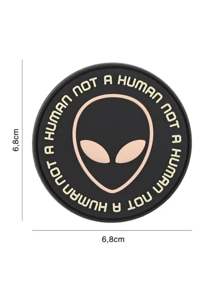 PARCHE PVC NOT HUMAN NEGRO/ROSA