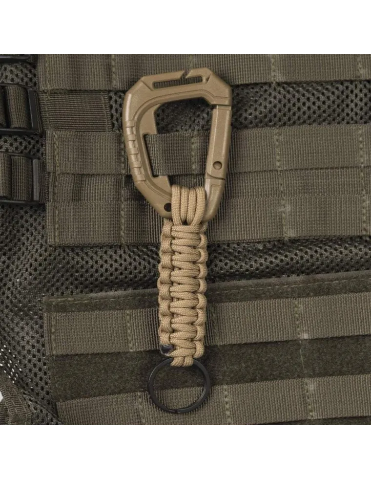 LLAVERO MOSQUETON CON PARACORD COYOTE