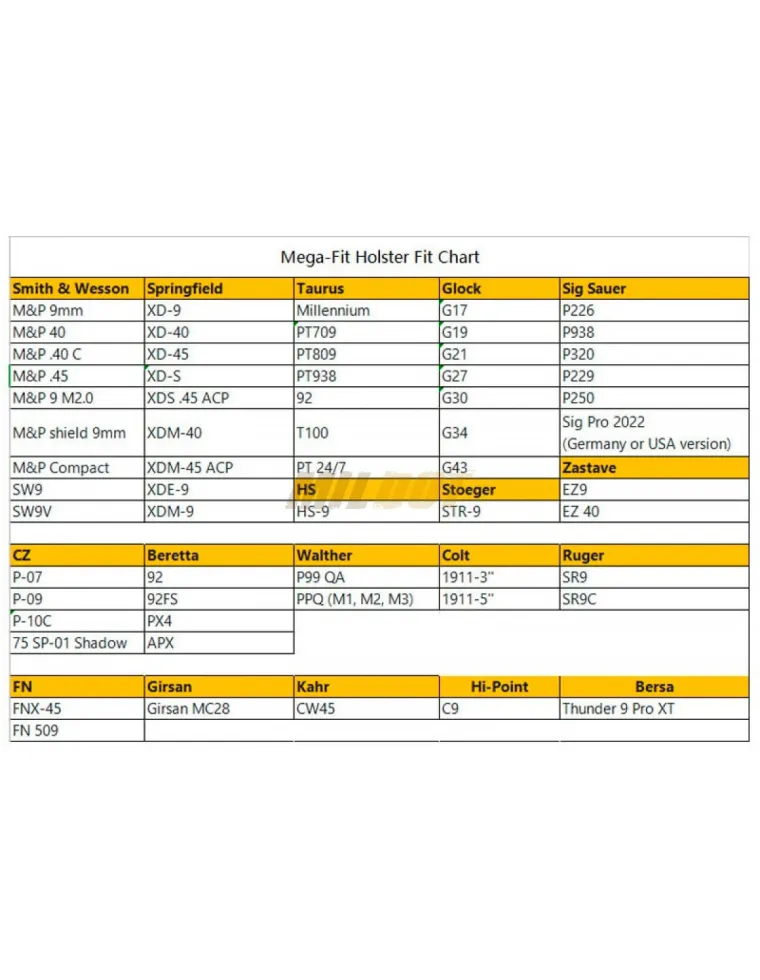 FUNDA PISTOLA UNIVERSAL ZURDO CYTAC