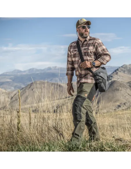 PANTALON HELIKON TEX WOODSMAN VERDE/NEGRO