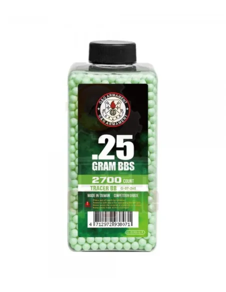 BOLAS TRACER G&G 0,25g 2700bb VERDES