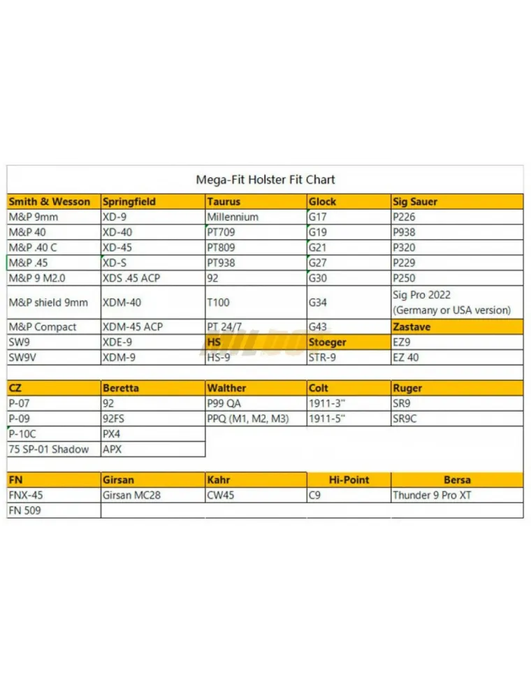 FUNDA PISTOLA UNIVERSAL ZURDO TAN CYTAC